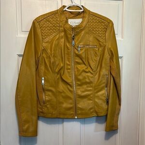 Ci Sono Women's Yellow Leather Jacket
